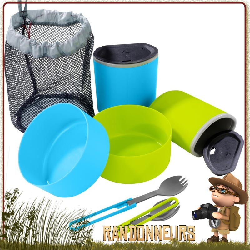 Popote Mess Kit 2 Personnes MSR assiettes creuses DeepDish, gobelets isothermes, cuillers-fourchettes ultra léger Popote Mess Kit 2 Personnes MSR assiettes creuses DeepDish, gobelets isothermes, cuillers-fourchettes ultra léger
