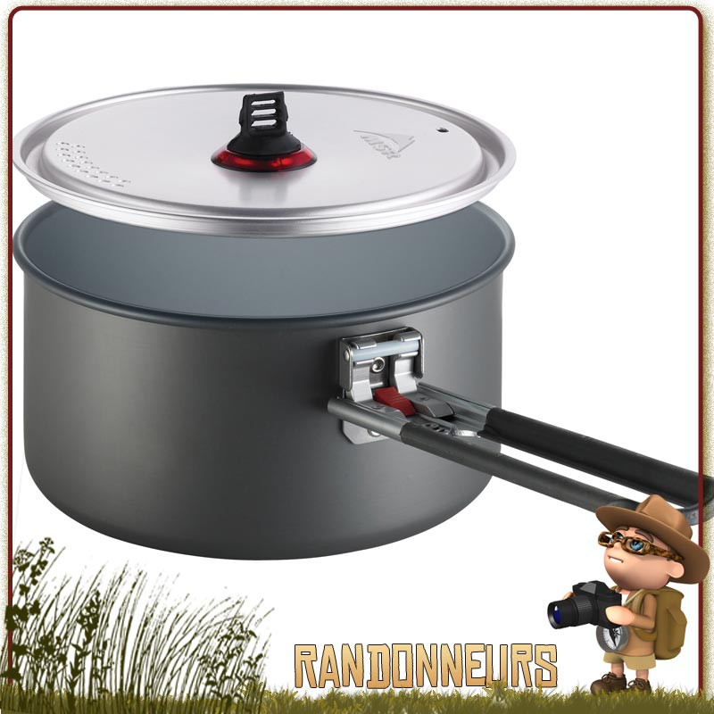 Casserole Céramique Solo Pot MSR 1.3L anti-adhésive aluminium hard anodisé revêtement intérieur céramique non toxique Casserole Céramique Solo Pot MSR 1.3L anti-adhésive aluminium hard anodisé revêtement intérieur céramique non toxique