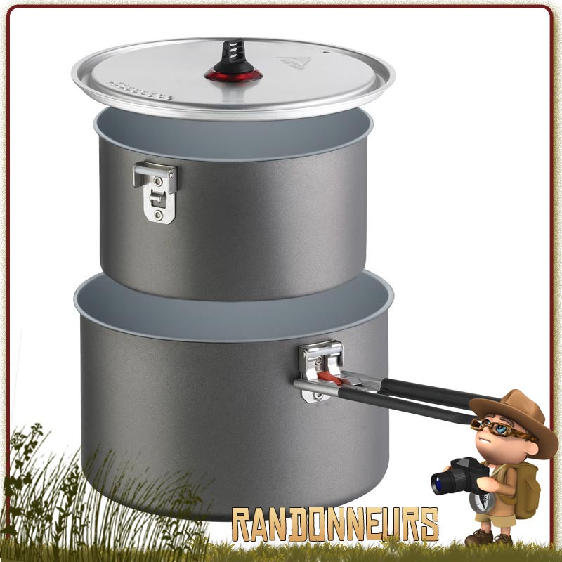 Set deux Casseroles Céramique Anti Adhésives MSR 1.5 et 2.5 Litres aluminium hard anodisé robuste non toxique Set deux Casseroles Céramique Anti Adhésives MSR 1.5 et 2.5 Litres aluminium hard anodisé robuste non toxique