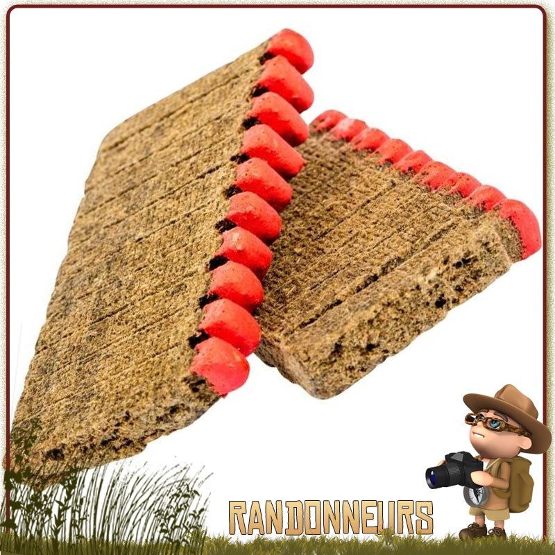 Boite de 20 allumettes briquettes pour l'allumage d'un feu de camp bushcraft à base de bois et de cire longue durée Boite de 20 allumettes briquettes pour l'allumage d'un feu de camp bushcraft à base de bois et de cire longue durée