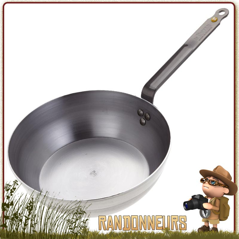 Poele paysanne bord haut 24 cm De Buyer campement bushcraft compatible feu de bois Poele paysanne bord haut 24 cm De Buyer campement bushcraft compatible feu de bois