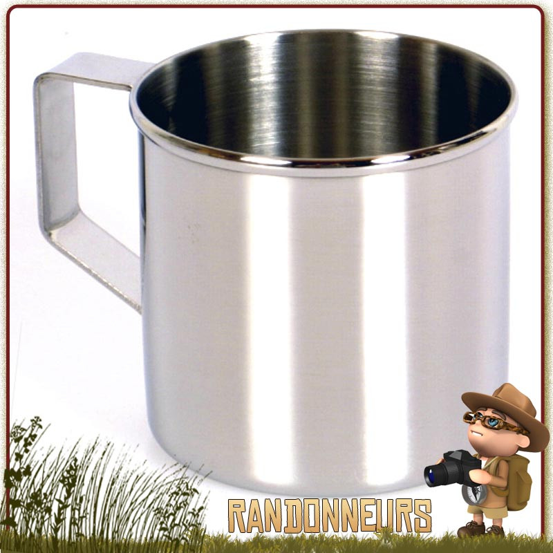 Tasse tout acier inoxydable de qualité et robuste pour toutes activités nature et bushcraft Tasse tout acier inoxydable de qualité et robuste pour toutes activités nature et bushcraft
