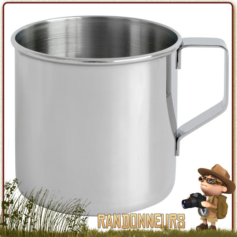 tasse Inox 50 cl Zebra Relags métal poli avec rebords et anse de très bonne prise en mains tasse Inox 50 cl Zebra Relags métal poli avec rebords et anse de très bonne prise en mains