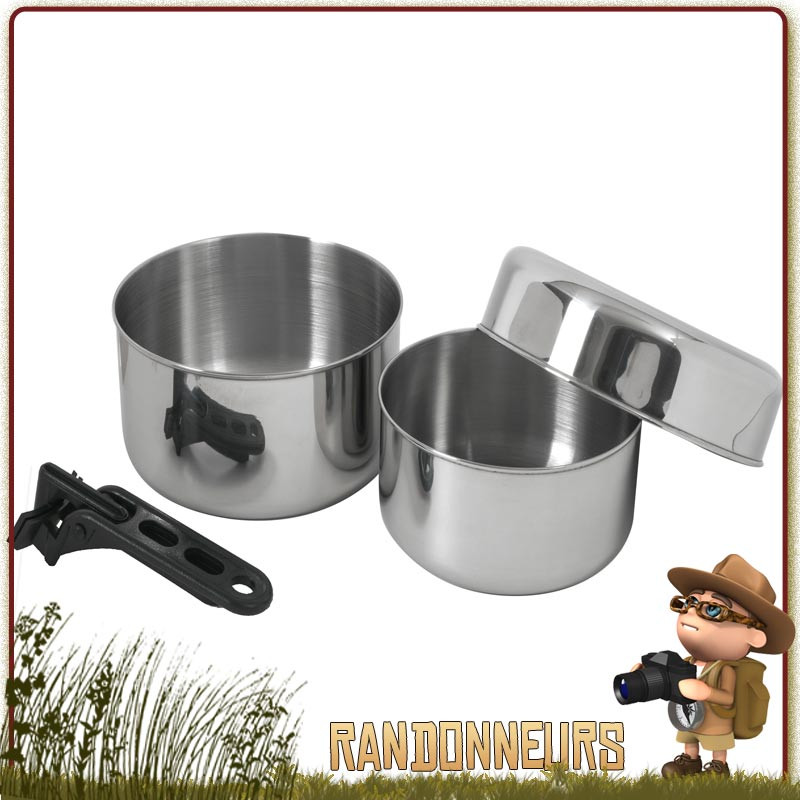 Popote Acier Inox Biwak 1 Relags pour la randonnée et le camping, pour 1 à 2 personnes. Popote Acier Inox Biwak 1 Relags pour la randonnée et le camping, pour 1 à 2 personnes.