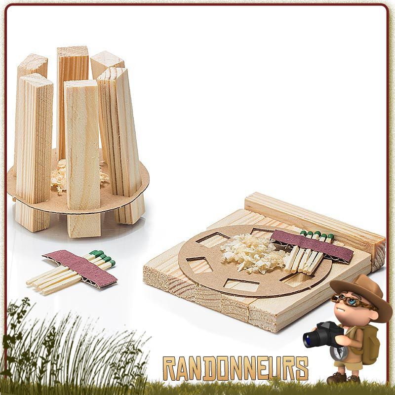 kit allume feu bushcraft Petromax. Composé d'allumettes, copeaux de bois imbibés de cire, morceaux de bois sec kit allume feu bushcraft Petromax. Composé d'allumettes, copeaux de bois imbibés de cire, morceaux de bois sec