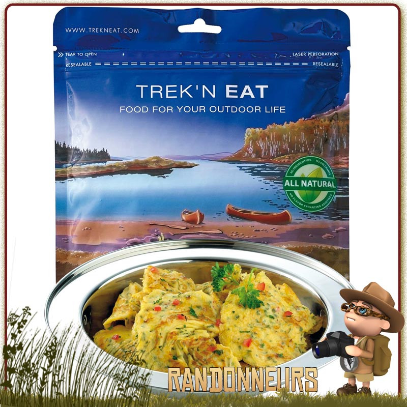 Sachet de Oeufs brouillés aux oignons Trek'n Eat lyophilisé, simple et rapide à préparer en versant simplement de l'eau chaude Sachet de Oeufs brouillés aux oignons Trek'n Eat lyophilisé, simple et rapide à préparer en versant simplement de l'eau chaude
