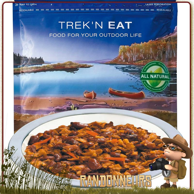 repas lyophilisé en sachet Chili Con Carne Trek'n Eat pour randonner léger repas lyophilisé en sachet Chili Con Carne Trek'n Eat pour randonner léger