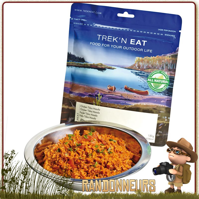 repas randonnée légère lyophilisé en sachet Poulet Tikka Masala Trek'n Eat repas randonnée légère lyophilisé en sachet Poulet Tikka Masala Trek'n Eat