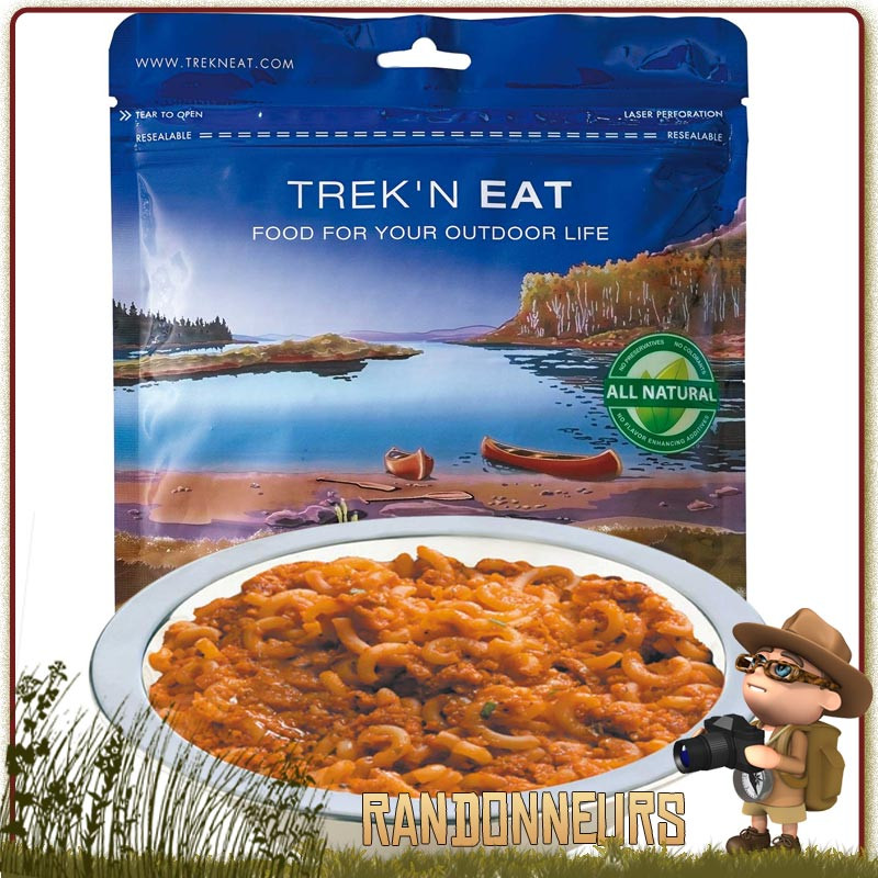 sachet repas lyophilisé végétarien Pâtes Bolognaises au Soja Trek'n Eat sachet repas lyophilisé végétarien Pâtes Bolognaises au Soja Trek'n Eat