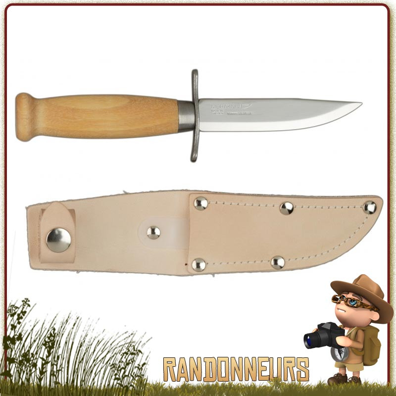 Poignard Bushcraft MORA Classic Scout 39 avec manche bois en bouleau lame acier carbone Poignard Bushcraft MORA Classic Scout 39 avec manche bois en bouleau lame acier carbone