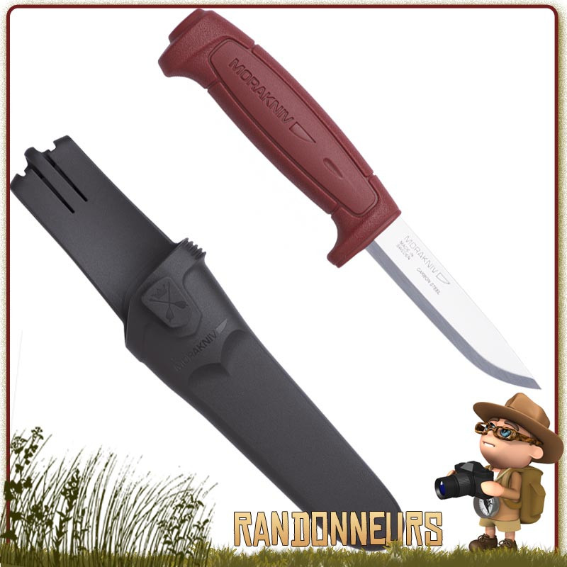 Couteau Bushcraft Nature et Pêche MORA BASIC 511 Rouge, spécialement conçu pour le bushcraft, la survie Couteau Bushcraft Nature et Pêche MORA BASIC 511 Rouge, spécialement conçu pour le bushcraft, la survie