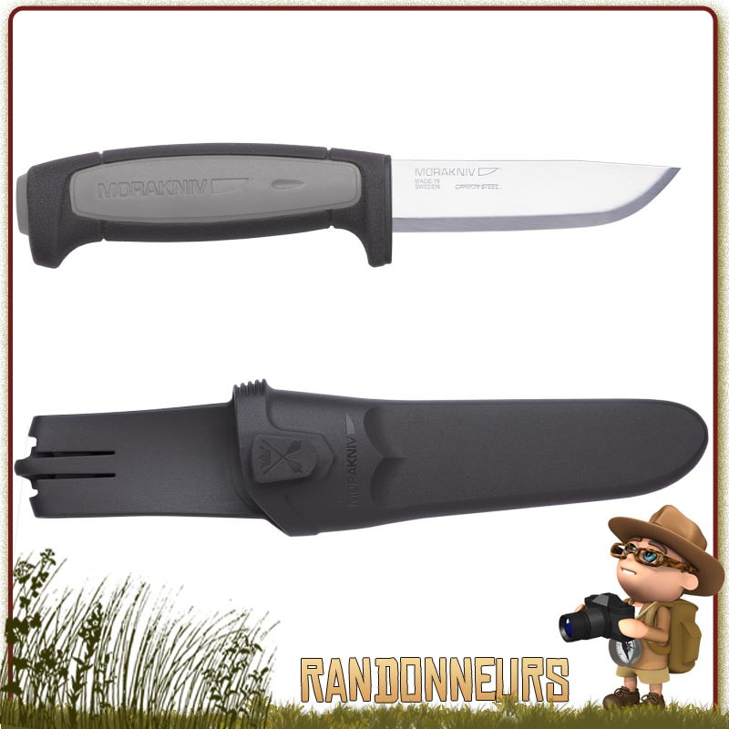 Couteau bushcraft Mora ROBUST Lame en acier Carbone 8.5 cm, manche gomme noir extra large Couteau bushcraft Mora ROBUST Lame en acier Carbone 8.5 cm, manche gomme noir extra large