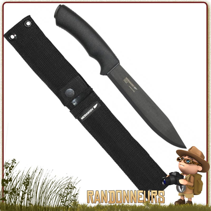 Poignard tactique Mora PATHFINDER grande lame 17 cm acier carbone noire anti reflets avec étui nylon molle Poignard tactique Mora PATHFINDER grande lame 17 cm acier carbone noire anti reflets avec étui nylon molle