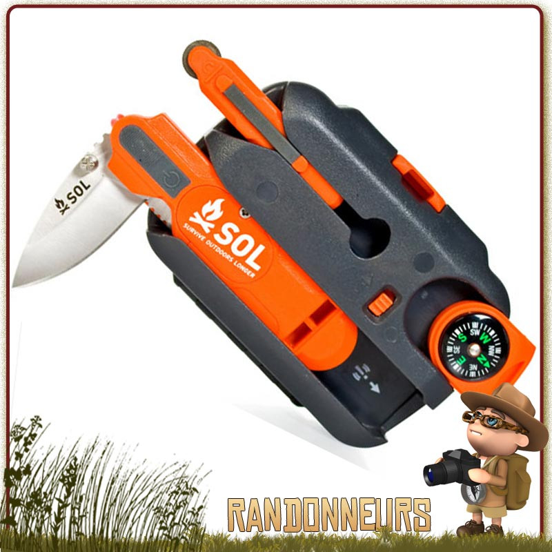 Kit de survie complet Survival Tool Kit de SOL Origin, matériel pour la survie nature, rangés dans une boite plastique Kit de survie complet Survival Tool Kit de SOL Origin, matériel pour la survie nature, rangés dans une boite plastique