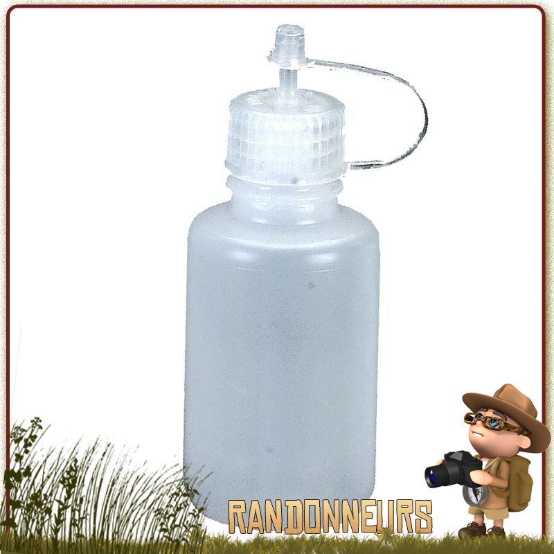 Flacon doseur goutte à goutte 30ml Nalgene pour liquide de vaisselle, produits cosmétique et alcool pour réchauds Flacon doseur goutte à goutte 30ml Nalgene pour liquide de vaisselle, produits cosmétique et alcool pour réchauds
