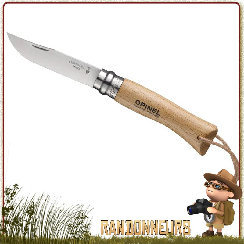 Couteau fermant Opinel Baroudeur 7 VRI manche en bois de hêtre vernis de 10 cm. Lame acier inox sandvik 12C27 Couteau fermant Opinel Baroudeur 7 VRI manche en bois de hêtre vernis de 10 cm. Lame acier inox sandvik 12C27