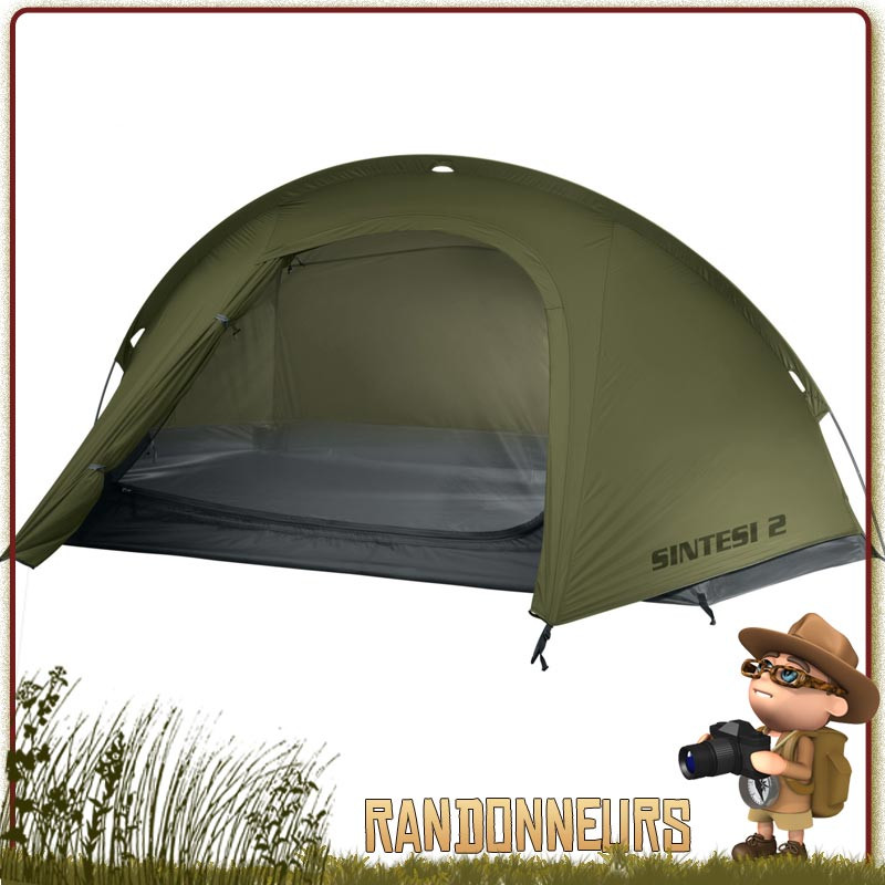Tente monoparoi simple toit Sintesi 2 places FERRINO trekking bikepacking grande entrée frontale avec abside Tente monoparoi simple toit Sintesi 2 places FERRINO trekking bikepacking grande entrée frontale avec abside