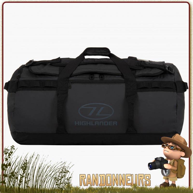 Sac transport étanche Duffle Bag Storm KitBag 90L Noir Highlander résistant pour expedition raid moto enduro Sac transport étanche Duffle Bag Storm KitBag 90L Noir Highlander résistant pour expedition raid moto enduro