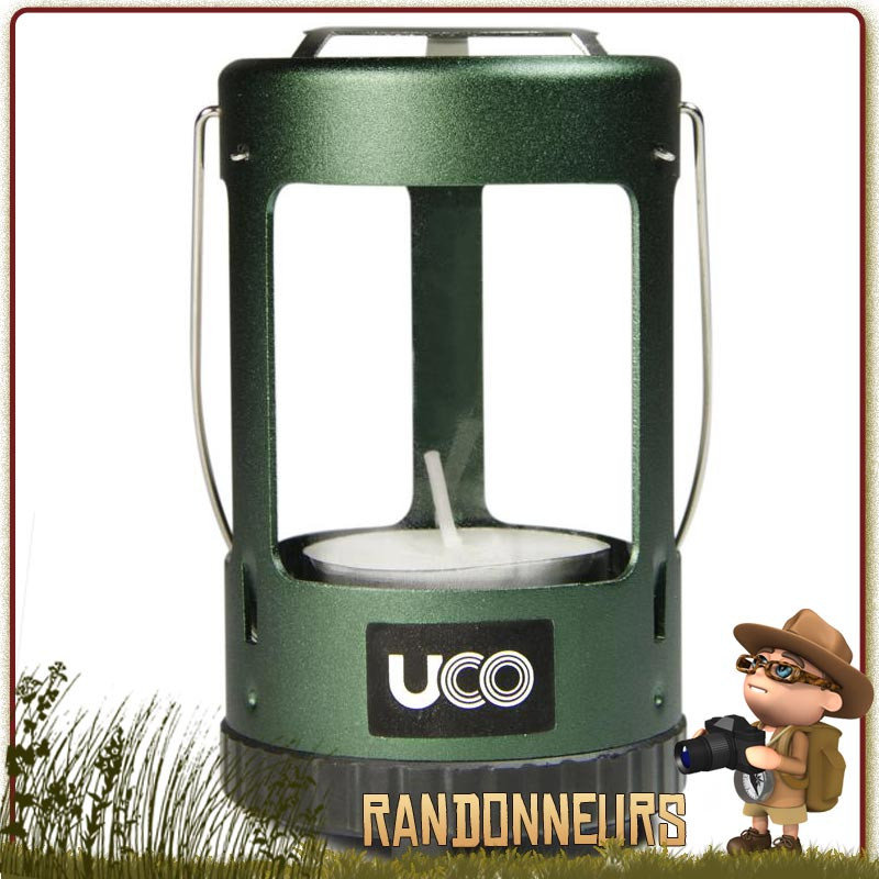 Mini Lanterne Compacte Verte UCO randonnée et bushcraft. Lumière naturelle de 15 lumens à la bougie Mini Lanterne Compacte Verte UCO randonnée et bushcraft. Lumière naturelle de 15 lumens à la bougie