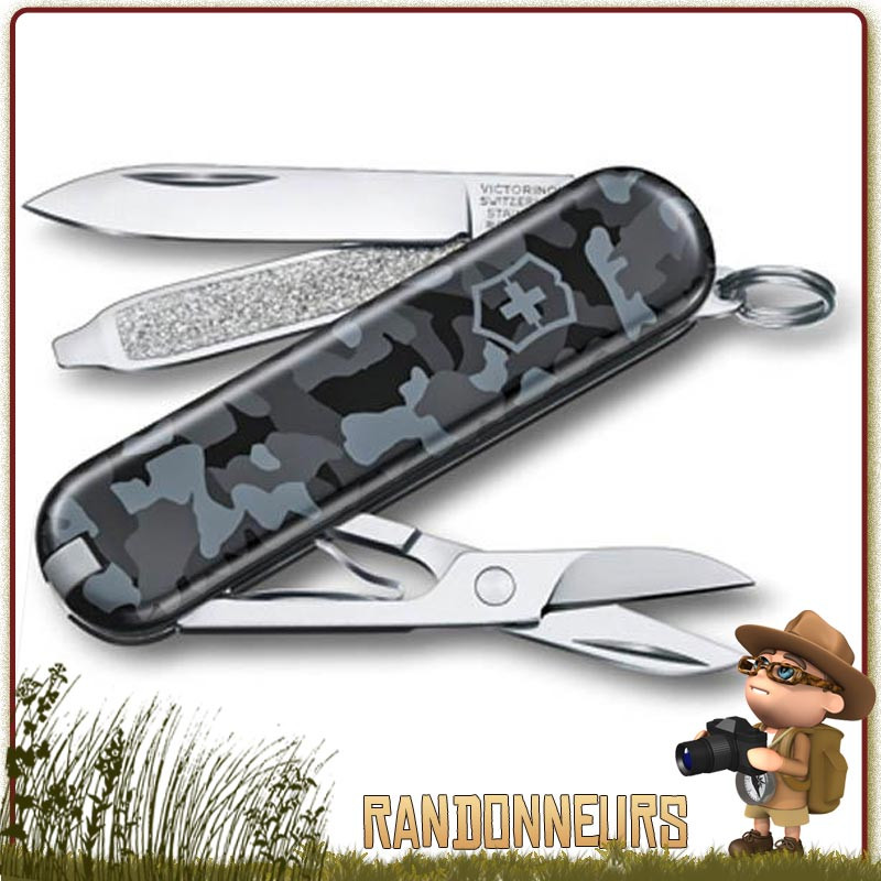 Couteau Suisse Classic Navy Camo Victorinox 7 fonctions outils pour randonner Couteau Suisse Classic Navy Camo Victorinox 7 fonctions outils pour randonner