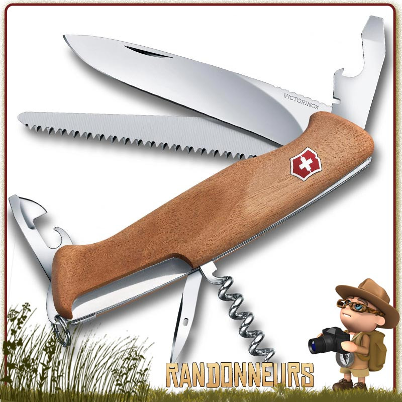 Couteau Suisse Victorinox RANGERWOOD 55 avec 11 fonctions et 6 pièces Manche en bois de noyer Couteau Suisse Victorinox RANGERWOOD 55 avec 11 fonctions et 6 pièces Manche en bois de noyer