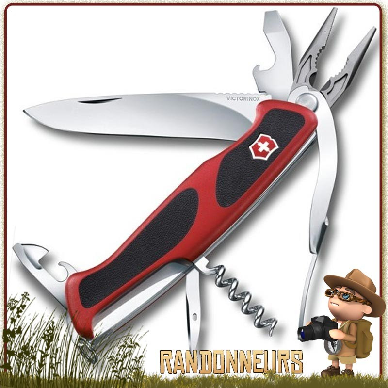 Victorinox RANGERGRIP 74 15 fonctions et 8 pièces Multifonctions Victorinox lame 10 cm. Manche double matière avec caoutchouc Victorinox RANGERGRIP 74 15 fonctions et 8 pièces Multifonctions Victorinox lame 10 cm. Manche double matière avec caoutchouc