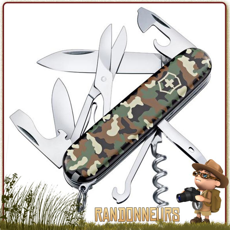 Couteau Suisse Victorinox Climber Camouflage 15 fonctions et 10 pièces Woodland Camo lame 7 cm Couteau Suisse Victorinox Climber Camouflage 15 fonctions et 10 pièces Woodland Camo lame 7 cm