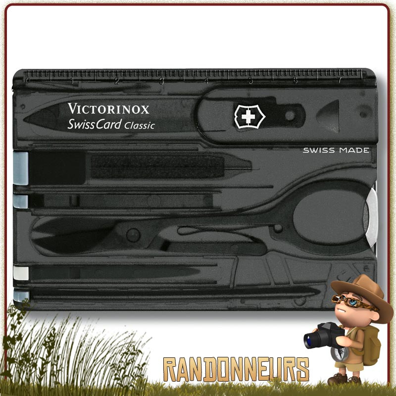 Carte multi-fonctions survival tool SwissCard Classic Victorinox. Outil multifonctions de la taille d'une carte de crédit Carte multi-fonctions survival tool SwissCard Classic Victorinox. Outil multifonctions de la taille d'une carte de crédit