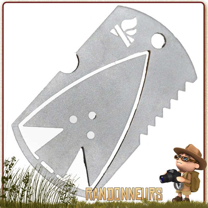 Dog Tag de Survie Bushcraft Essentials acier inoxydable avec scie et pointe de flèche intégrées Dog Tag de Survie Bushcraft Essentials acier inoxydable avec scie et pointe de flèche intégrées